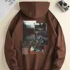 Suéter Casual para Hombre con Capucha de Cordón - Suéter de Tejido de Punto para Todas las Estaciones, Estampado de Viaje, Bolsillo
