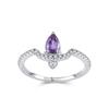 Anillo de Plata Esterlina S925 de Lujo Ligero Nuevo en Forma de Gota Circonio de Color Diseño Creativo Personalizado Geométrico de Alta Gama para Dedo Índice de Mujer