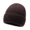 Gorro de lana para hombre para actividades al aire libre, forro polar de invierno, grueso, cálido, de punto, estilo juvenil, con borde cruzado