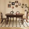 Juego de Mesa y Sillas de Comedor de Madera Maciza Estilo Retro en Color Nogal, Extensible y de Doble Uso para Apartamentos Pequeños, Incluye Servicio de Ensamblaje