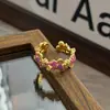 Anillo Abierto de Moneda de Cobre con Elefante y Ponis de Esmalte Rosa y Azul Lindo y Dulcemente Fresco con Circonita, Anillo Personalizable Apilable