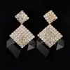 Novos Brincos de Strass da Moda, Joias Geométricas, Brincos Tendência com Pedras Completas, Atacado do Fabricante E009