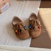 Zapatos Birkenstock para Niñas Zapatos de Cuero con Suela Blanda 2025 Nuevo Otoño Zapatos para Niños Zapatos con Borlas Bailarinas para Bebé Niña Bohemio