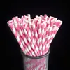 25 Pajitas de Papel Desechables Pajita de Diámetro Pequeño Color Raya Roja Pajita Decorativa Creativa Bebida de Postre