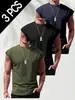 2026 Verano Hombres Transpirable Jogging Deportes Versátil Simple Color Sólido Commuter Manga Corta Top de Moda