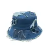 Sombrero de Pescador de Mezclilla con Parches Estilo Japonés Coreano Xiaozhong Nuevo para Primavera y Verano Ins Mostrar Rostro Sombrero de Cuenca Pequeña Sombrero de Sol para Mujer