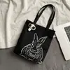 Bolso de lona para mujer, bandolera japonesa para estudiantes, de gran capacidad, con estampado de dibujos animados