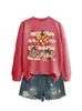 Amazon eBay site independente moda casual feminina três flores abóbora outono e inverno gola redonda manga longa moletom camisa base