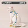 Arnés para Gato con Correa Anti-Escape Color Gradiente Multicolor Arnés de Pecho para Gatos Gordos, Correa Cómoda de Nylon para Uso en Exteriores