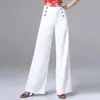 Calça Latina de Cintura Alta 2026 Novo Estilo Transfronteiriço Calça Larga Feminina Emagrecedora Versátil Calça Reta para Dança