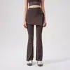 Nuevos pantalones de yoga con diseño de dos piezas, adelgazantes y favorecedores, pantalones de cintura alta ligeramente acampanados para mujer, adecuados para el gimnasio, Pilates y entrenamiento de carrera