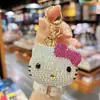 Comercio Exterior Más Vendido Llavero Hello Kitty Incrustado de Diamantes Colgante para Bolso Llavero de Coche Transfronterizo Colgante Pequeño para Mochila de Niñas