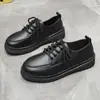 Estilo Británico Nuevo Modelo Estudiante Versión Coreana Zapatos de Mujer Jk Básicos Retro Zapatos de Cuero Negro Versátiles Estilo Japonés Planos de Punta Redonda