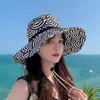 Sombrero de Pescador Flor de Ola para Mujer, Sombrero de Sol con Protección Solar para Verano, Estilo Coreano Versátil para Vacaciones en la Playa, Sombrero de Sol de Ala Ancha para Proteger el Rostro