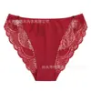 ¡Stock listo! Ropa interior sexy de encaje hueco de tiro medio para mujer, estilo fino, agradable al tacto, sin costuras, entrepierna de algodón empalmada