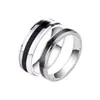 Anel de aço inoxidável europeu e americano par anel de casal um par de anel de aço titânio ins anel diamante nicho anel fosco geração feminina