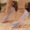 Comercio Electrónico Transfronterizo Tallas Grandes Verano 2026 Nuevas Sandalias Mujer Malla Floral Huecas Cuña Slip-on Sandalias Mujer