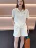 Traje deportivo informal de moda para mujer, verano 2024, nuevo, estilo coreano, suelto, adelgazante, talla grande, conjunto de dos piezas de manga corta para mujer