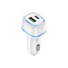 O novo carregador de carro de porta dupla PD20W é adequado para carregador rápido de carro para celular Huawei Xiaomi, carregador de carro com porta TYPE-C