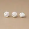 Prata Esterlina S925 Vintage Personalizado Vazado Quadrado Flor-Shaped Contas Espaçadoras Contas Lanterna Contas para Fio Corda Trançada Acessórios para Joias