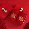 Toallas de Boda Personalizadas, Toallas de Algodón Puro Rojas para Dote de Boda, Juego en Caja de Regalo con Palabras Felices, Toallas para Recién Casados, Recuerdos de Boda