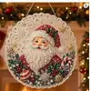 Nuevo painting de diamantes 5D navideño transfronterizo colgante acrílico Papá Noel regalo manualidad DIY hecha a mano
