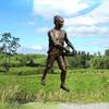 Escultura plástica reforçada com fibra de vidro Figura escultura agricultura cultura popular tema fundido cobre relevo Exército Vermelho Oitava Rota Exército chá fazendo campus