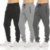 Moda Transfronteriza Primavera y Otoño Streetwear Color Sólido Deportivos Bolsillo con Cremallera Corte Delgado Casual Cordón Pantalones Largos para Hombre Venta al por Mayor