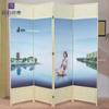 Biombo sencillo de estilo chino Medicina Tradicional China Salud y Belleza Entrada Lienzo al óleo Plegable Pantalla móvil Fabricante Venta al por mayor