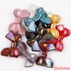 Cuentas acrílicas chapadas de color sólido, lazo de amor, cuentas con forma de oso, accesorios para pulseras DIY