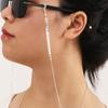 Cadena para Gafas Nueva de Celebridad de Internet Europea y Americana, Forma de Hoja Metálica, Cordón de Silicona Anticaída para Gafas, Cadena de Cuerda para Mascarilla, Joyería