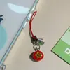 Caqui Sorte Realista Fofo Pingente de Celular Pingente de Bolsa de Frutas Acessórios com Contas Pingente de Alça para Pendurar