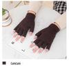 Luvas de Inverno Meio Dedo Flip Estilo Coreano Quentes Cinco Dedos Abertas Dupla Utilização Cor Sólida Tricotadas em estoque para Homens e Mulheres Estudantes