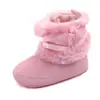 Venta al por mayor de zapatos de algodón de invierno para niñas de 0 a 1 año, con cordones y lazo, MR0628