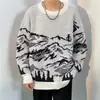 Suéter Retrô Americano para Homens, Estilo Preguiçoso, Tricô Solto de Outono e Inverno, Tricô Grosso Pesado Masculino de Tamanho Grande, Marca da Moda
