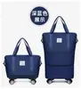 Bolsa de Viagem Expansível com Rodas Giratórias, Compartimento para Separação de Itens Secos e Molhados, Bolsa para Viagem de Negócios e Academia, Capacidade Extra Grande, Bolsa de Viagem Resistente à Água
