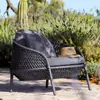 Sofá de Ocio al Aire Libre Nórdico Sofá de Mimbre para Exteriores Muebles de Sol Silla de Mimbre Simple Sofá Combinación para Sala de Estar de Villa