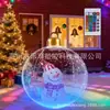 Pelota Navideña Inflable con Luces LED de 16 Colores, Pelota Transparente para Patio Exterior con Reno, Pelota Decorativa Navideña, Pelota Brillante