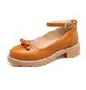 Primavera y verano 2022 Nuevo tacón cuadrado grueso lazo punta redonda zapatos de suela gruesa zapatos de mujer talla 40-43