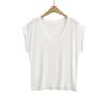 Cl2569-25 Estilo Coreano Original Relajado Cuello V Hombro Inclinado Hombro Descubierto Manga Corta Suelto Deseo Puro Casual Versátil Camiseta