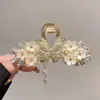 Presilha de Cabelo Feminina Novo Estilo Antigo Franja Flor de Metal Presilha Grande Parte de Trás da Cabeça Cabelo Elegante Presilha Tubarão Acessório de Cabeça