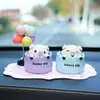 Adornos Creativos Lindos de Cerdo con Cabeza que se Mueve para Coche, Consola Central, Muñeca Sanadora, Suministros de Decoración Interior de Coche para Mujeres