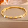 Pulsera de Acero Titanio para Mujer, Pulsera Europea y Americana de Acero Inoxidable, Pulsera Plateada con Incrustaciones de Diamantes, Joyería de Pulsera Moderna, Versátil y que No se Desvanece