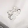 Anel de Renda com Laço em Forma de Coração, Cool e Elegante, Popular no Xiaohongshu, Anel Tendência Transparente em Forma de Coração Tridimensional para Dedo Indicador