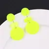 Pendientes Geométricos Transfronterizos en Colores Fluorescentes, Forma de Rayo, Pendientes Largos Irregulares Triples de Acrílico, Colgantes de Oreja, Accesorios para Orejas para Mujeres