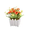10 pequenos cercados de rosa bonsai flores artificiais criativas ornamentos de decoração para casa estúdio planta verde artificial planta em vaso de simulação