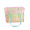 Bolso de Mano de Malla Simple de Verano para Mujer, Bolsa Portátil para Almacenamiento de Snacks para Camping, Gran Capacidad, Bolsa de Compras de Supermercado para Mujer