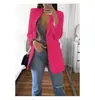 2025 Amazon Moda Casual Europeia e Americana Nova Terno Lapela Cardigã Slim Blazer de Temperamento Jaqueta Feminina Primavera Outono