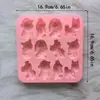 En stock: Juego de 12 Piezas de 6 Moldes de Silicona para Pastel con Forma de Animales Diferentes, Moldes de Resina, Herramientas para Hornear Chocolate y Pudín