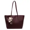 Bolsa grande capacidade transfronteiriça Yaozi 2026 nova moda outono/inverno feminina, bolsa tote texturizada para trabalho e deslocamento, bolsa de ombro